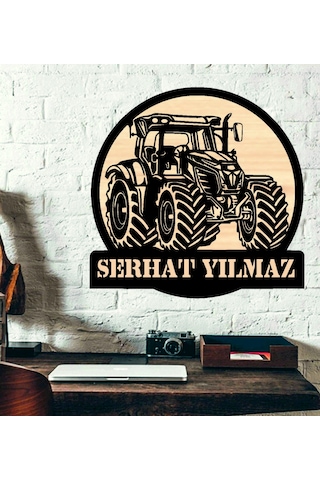Traktör Ahşap Duvar Tablo