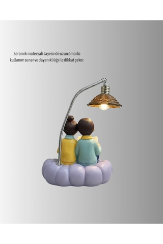 Okuyan Çift Figürlü Dekoratif Gece Lambası Csmtex - 61 Hediye Seçeneği Plastik