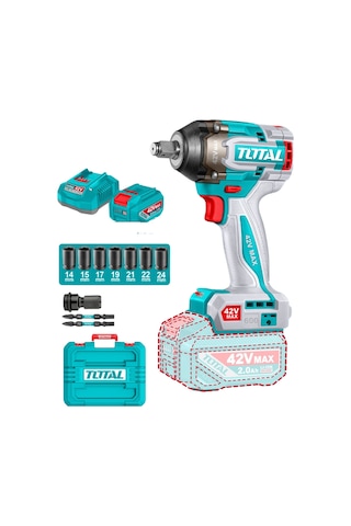Total TIWLI42602E 42V Akülü Somun Sıkma Makinesi Kömürsüz Motor Li-ion Çift Akü