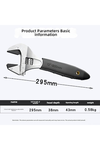 Maiyame 12 İnc Otomatik Sıkma Tipe Çok Amaçlı Ratchet Anahtar, Kolay Taşınabilir, Zorlama Azaltıcı Kolu İle, Banyo Ve Ev Tamirleri İçin Üstün Kalite Diğer