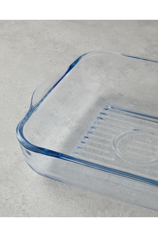 Bake&serve Cam Kare Izgaralı Fırın Kabı 24 X 21 Cm Şeffaf Şeffaf