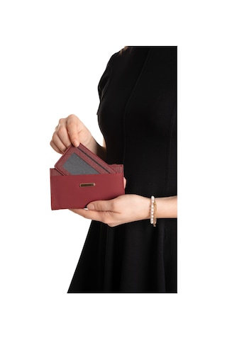 Adelina Bags Kadın Kartlık Detaylı İki Parça İçe Geçmeli Kartlıklı Bordo Cüzdan