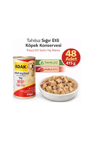 Adak Sığır Etli Yetişkin Köpek Konservesi 48 x 415 G