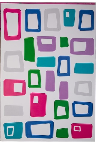 Defter Sticker,laptop Sticker Renkli Kareli Pvc 48x33x0,5cm