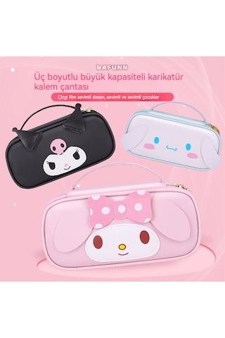 Hqgoodstore Yeni İlkokul Öğrencisi Yüksek Yüz Değeri Sevimli Karikatür Su Geçirmez Büyük Kapasiteli Kız Kalem Kutusu Pembe Melody Melotti-pembe