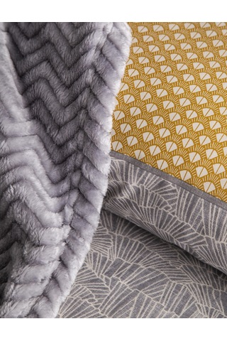 Çift Kişilik Paolina Gri Yatak Örtülü Nevresim Set Gri