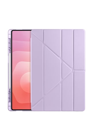Samsung Galaxy Tab S11 Ultra Uyumlu Kılıf Tri Folding Kalem Bölmeli Katlanabilir Standlı Pu Yumuşak Kapak Kapaklı Kılıf
