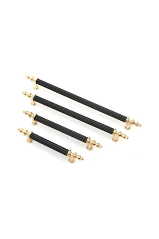 Tuana Rustik Alüminyum Metal Lüks Modern Mobilya Çekmece Mutfak Dolabı Kulpu Siyah-gold 224mm 10 Adet Siyah - Altın