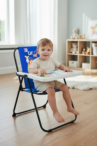 Exent Kids 2 6 Yaş, Fun Car Katlanır Portatif Çalışma Masası Ve Sandalye, Tak-çıkar Masa-mavi Siyah