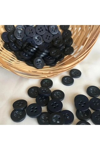 4 Delik Siyah Düğme - 28 Boy - 50 Adet