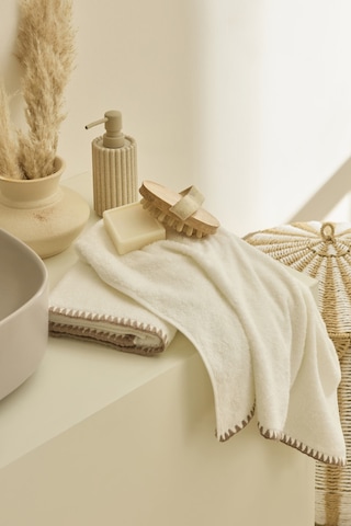Kaşmir Home Pure 2'li Midye Dikişili Yüz Havlusu Bej Bej