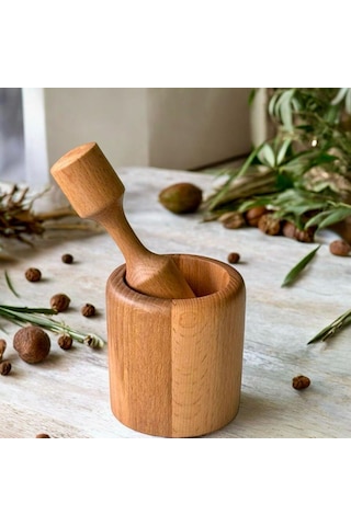 Kaf Ahşap Kayın Havan / Reyhan