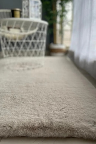 Apex Polo 8707 Vizon Peluş Düz Şekilli Halı Vizon