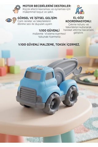 Oyuncak Vinç Kamyon Çekici Kamyon 17 Cm Eğitici Ve Güvenli Çocuk Oyuncak Araba