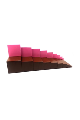 Montessori Pembe Kule - Kahverengi Merdiven