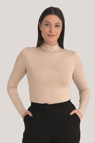 Arma Yıldız Kadın Ten Balıkçı Yaka Uzun Kollu Body 2'li Paket Ten