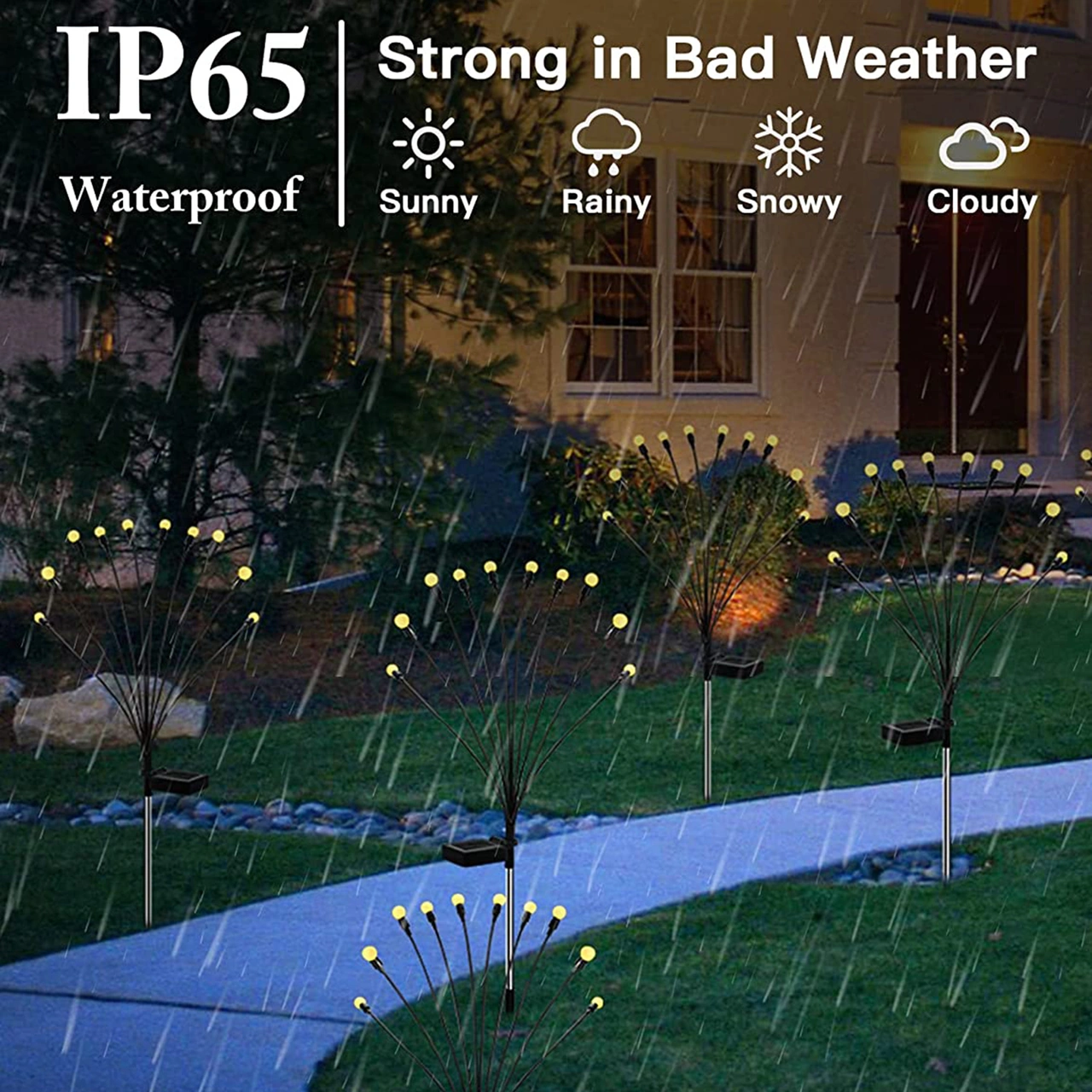 Xindoker Güneş Enerji Li Ghti Ngli Bahçe Dekorasyon Işıkları, Sallaşan Led At Kuyruğu, Isı Beyazı, 2 Adet, Ip65 Su Geçirmez, Otomatik Işık Kontrolü