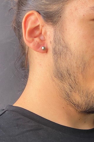 6,5 Mm Doğal İnci Erkek Küpe Gold