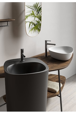 VitrA Origin A4255836 Çanak Large Lavabo Bataryası Mat Siyah