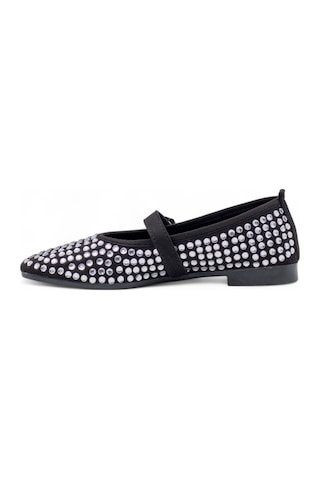 Shoes Taşlı Tokalı Kadın Babet Gümüş