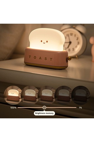Ebitda Dkııl Noıyb Sevimli Tost Gece Lambası, Ekmek Led Lamba, Modern Çocuk Odası Için Açık Yeşil