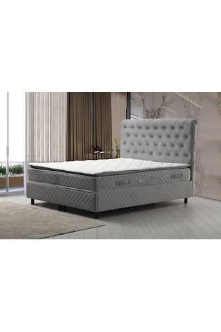 140x200 Sonata Baza+başlık+vassi Pedli Yatak Gri