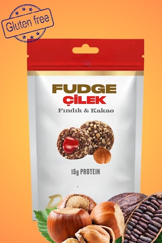 Fudge Fındık Kaplı Çilekli & Bademli Meyve Topları 110gr X3 Adet