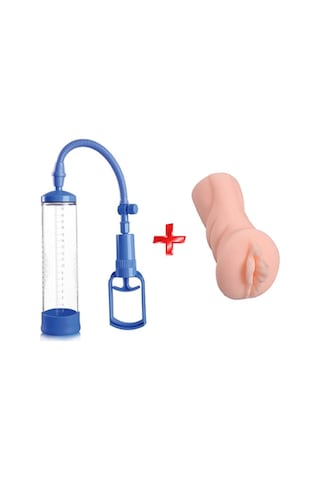 Truva Shop Dreambox King Box Blue 20 CM Vakum Süper Penis Pompası + Vajina Mastürbatör