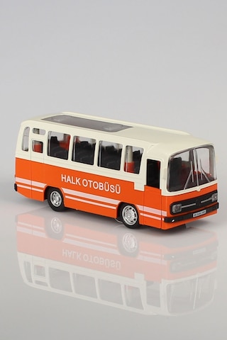 Nostalji Halk Otobüsü Çek Bırak Oyuncak Araba 15 Cm Turuncu Sesli Ve Işıklı Farlar