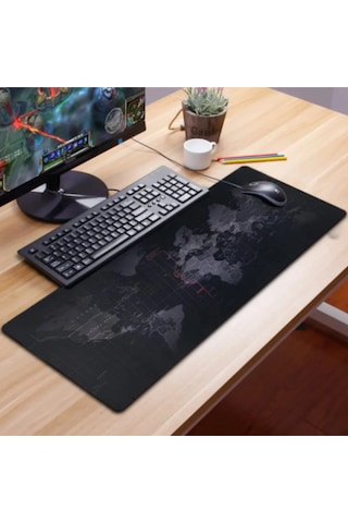 Mousepad 90x40 Xxl Dünya Desenli Profesyonel Gaming Destekli Oyuncu Mousepad Ultra Geniş Xxl 90x40cm-a 2mm