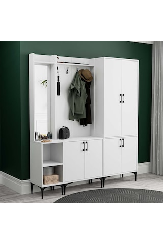 Set 5040-5000-5030 Royal Sol Aynalı 6 Kapaklı 9 Askılı 2 Raflı Po