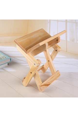 Novahub Taşınabilir Ahşap Katlanır Tabure Balıkçı Sandalye 24x18x19cm, Komik Tasarım Çok Renkli