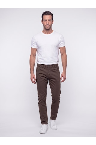 Kahverengi Dynamic Fit Erkek Chino Pantolon Kahve