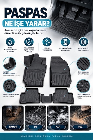 Citoren Berlingo 2012 Model Aracınıza Özel Üretim Havuzlu Paspas Takımı A+ -mod-