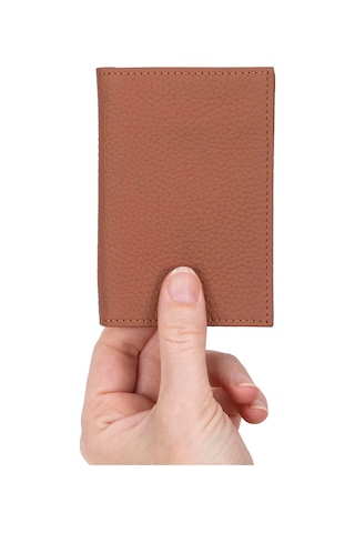 Bloominbag Bloomcard Verta Desert Tan Hakiki Deri Dikey Kartlık kahverengi