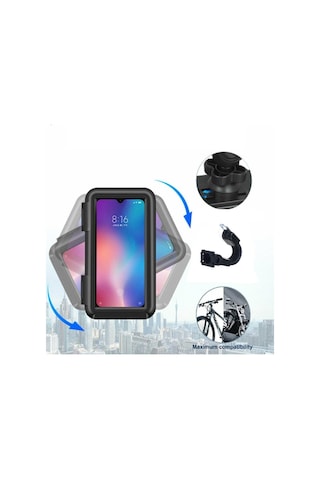 Powertec Motosiklet Ayna Bağlantılı Telefon Tutucu