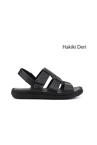 Gönderi(R) Gönderi R Erkek Siyah Hakiki Deri Comfort Sandalet Dyma73142822