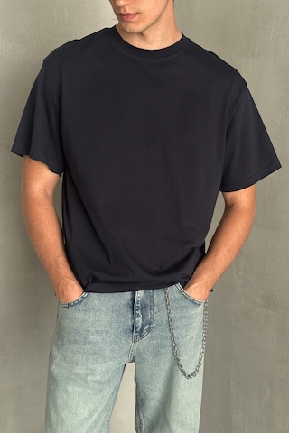 Hyman Erkek %100 Pamuk Oversize Basic T-shirt Lacivert