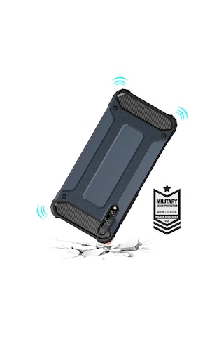 Noktaks - P Smart S Y8p Uyumlu - Kılıf Çift Katman Zırh Tank Crash Military Kapak - Kırmızı Kırmızı