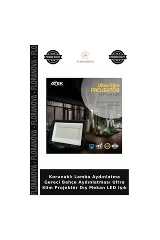 Korunaklı Lamba Aydınlatma Gereci Bahçe Aydınlatması Ultra Slim Projektör Dış Mekan Led Işık
