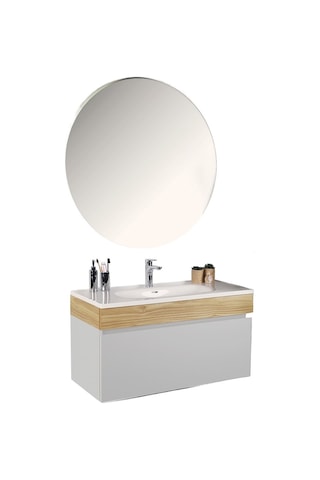 Kobos Harmony 100 Cm Banyo Dolabı Seti Bianco + Meguro Beyaz