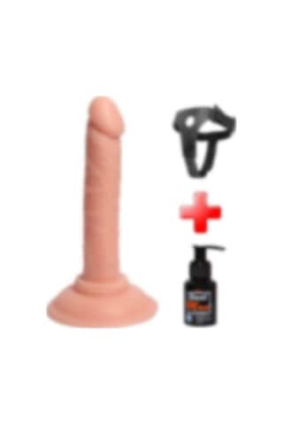 Lilitu Shop 14 cm Belden Bağlamalı Realistik Testissiz Dildo Penis Set
