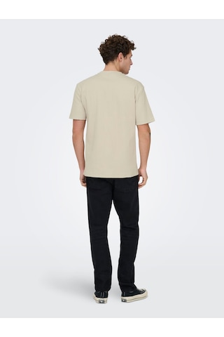 Only & Sons Eddie Erkek Bej Tişört 22037536-slg Krem