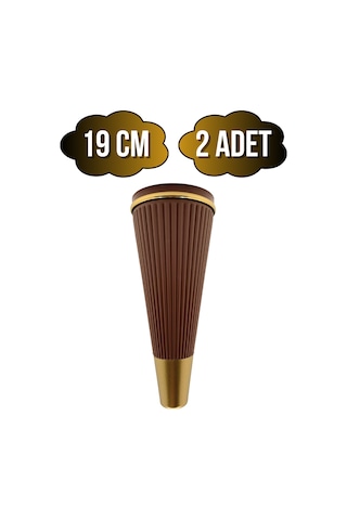 Cihan Desenli 19cm Plastik Ayak Mobilya Masa Ve Dolap Ayağı 19cm Kahverengi - Altın 2 Adet Kahverengi