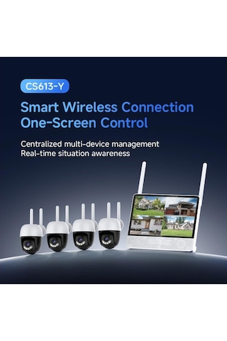 Vstarcam Cs613-y 4 Ptz Kameralı Lcd Ekranlı Sesli Kablosuz Wifi Kamera Seti