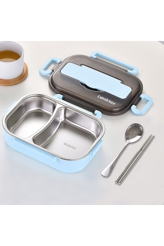 Xiaoqityh- Yalıtımlı Öğle Yemeği Kutusu Çatal Bıçak Takımı Seti Taşınabilir Öğle Yemeği Kutusu