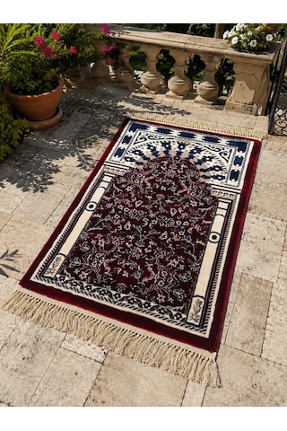 002 Bordo-ravza Seccade 14mm Sık Dokuma Medine Seccadesi 75 X 115