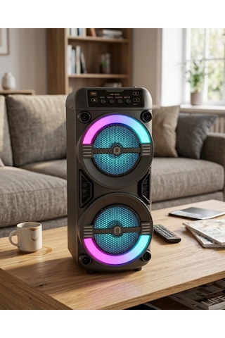 Taşınabilir Bluetooth Hoparlör Rgb Işık Efektli Stereo Ses
