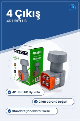 Universal Quad Lnb 4 Çıkışlı 4k Ultra Hd 0.1db Uydu Anteni Konver