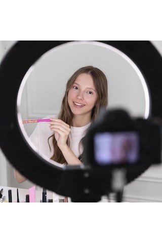 Soft Ring Light Mj30 12" 30cm Rgb Led Halka Işık Tripodlu Selfie Işığı Siyah